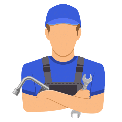 A plumber holding a wrench.