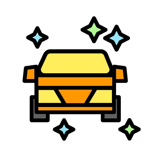 A yellow car with stars on it.