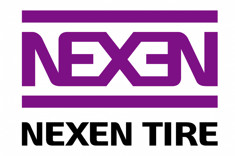 Nexen tire logo on a purple background.